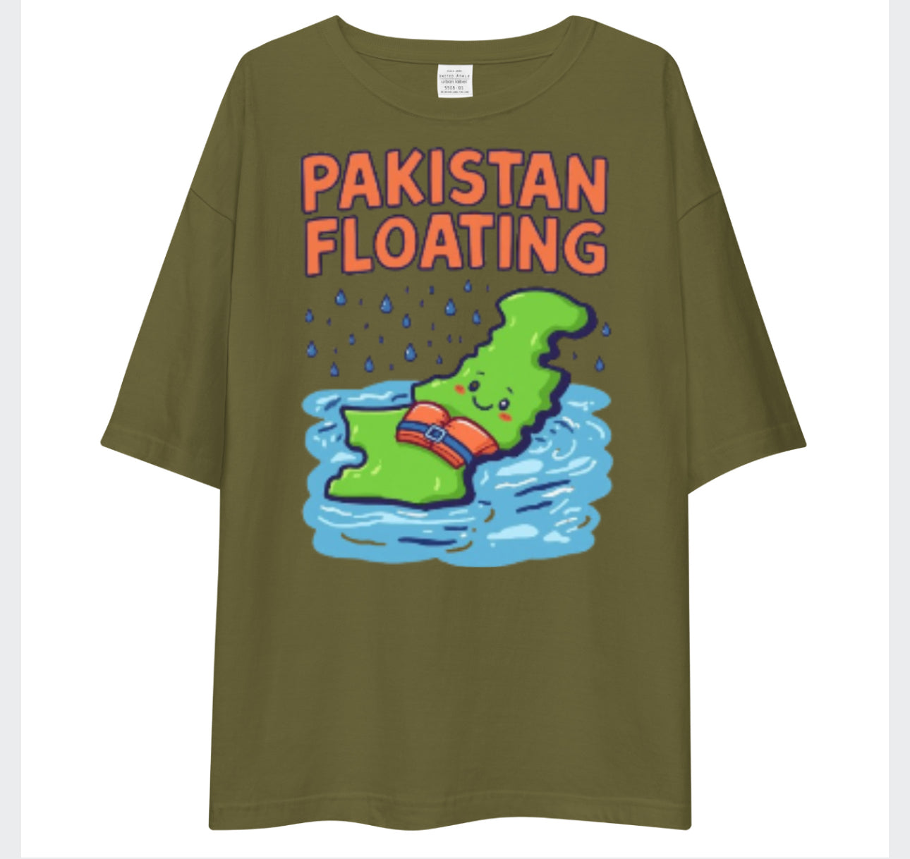 Pakistan Floating In Flood | Drop Shoulder Oversize T Shirt | Forza